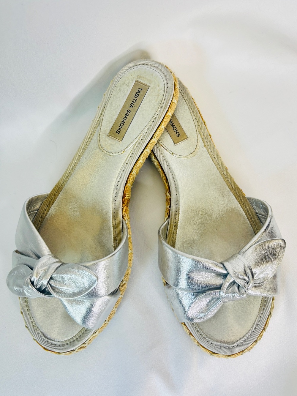 Tabitha Simmons Silver‎ Heli Knot Espadrille Slide - Silver